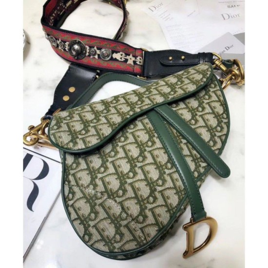 Fake Christian Dior Saddle Bag M0446 Green Replica