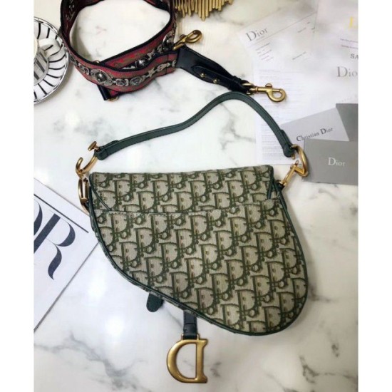 Fake Christian Dior Saddle Bag M0446 Green Replica