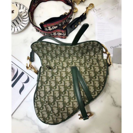 Fake Christian Dior Saddle Bag M0446 Green Replica