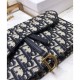 Replica Christian Dior Saddle long wallet with flap S5614 Dark Blue