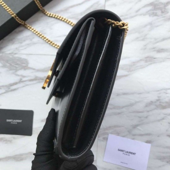 Fake YSL Saint Laurent Cassandra Bag With Monogram Slider Black Replica