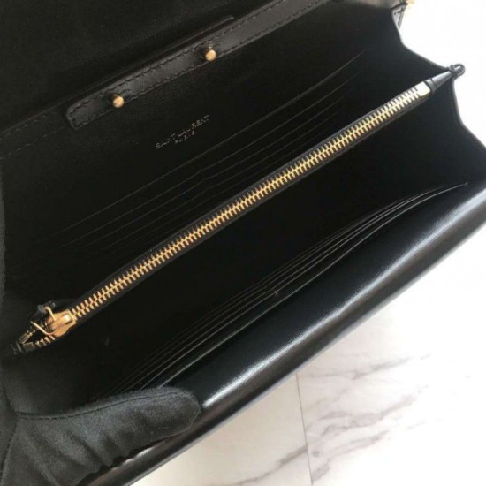 Fake YSL Saint Laurent Cassandra Bag With Monogram Slider Black Replica
