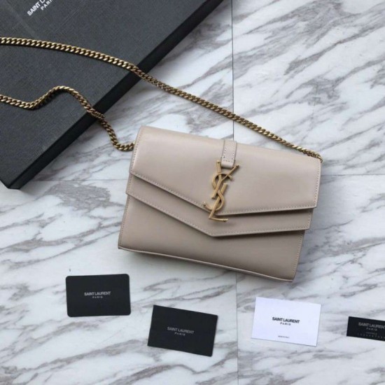 Replica YSL Saint Laurent Cassandra Bag With Monogram Slider Apricot