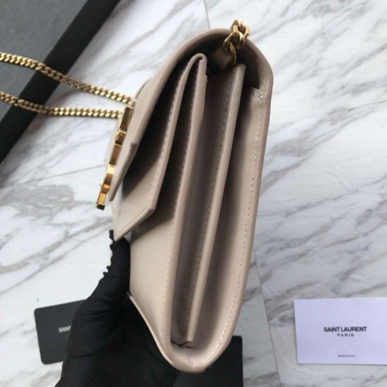 Replica YSL Saint Laurent Cassandra Bag With Monogram Slider Apricot