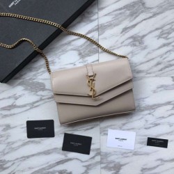 Replica YSL Saint Laurent Cassandra Bag With Monogram Slider Apricot