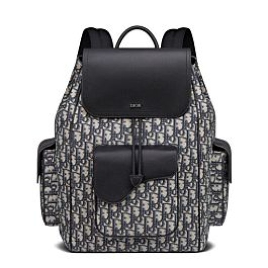 Fake Christian Dior Saddle Backpack Dark Blue Replica