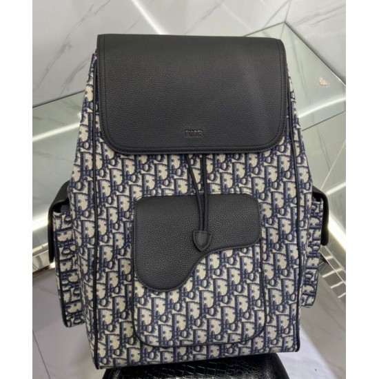 Fake Christian Dior Saddle Backpack Dark Blue Replica