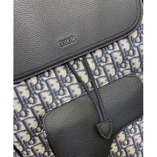 Fake Christian Dior Saddle Backpack Dark Blue Replica