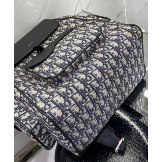 Fake Christian Dior Saddle Backpack Dark Blue Replica