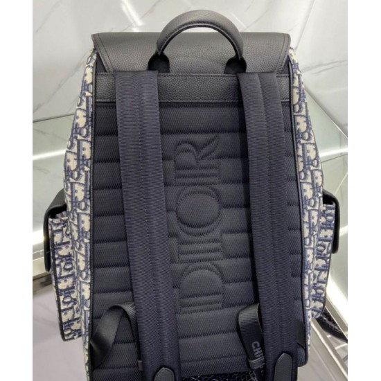 Fake Christian Dior Saddle Backpack Dark Blue Replica