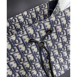 Fake Christian Dior Saddle Backpack Dark Blue Replica