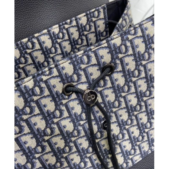 Fake Christian Dior Saddle Backpack Dark Blue Replica