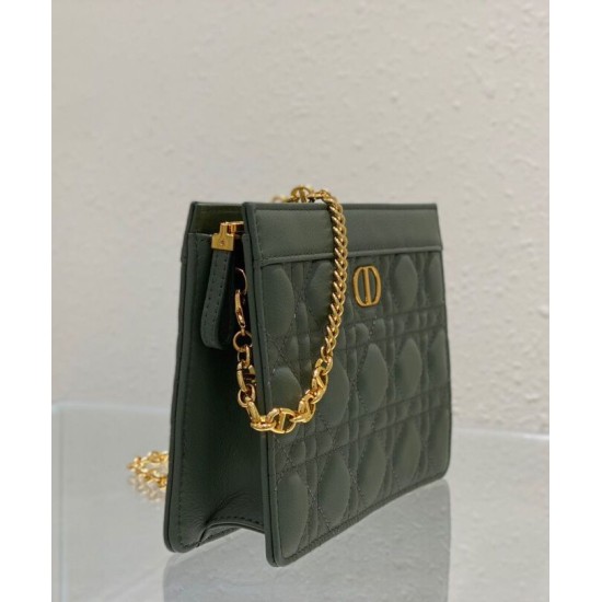 Replica Christian Dior Caro Zipped Pouch Green