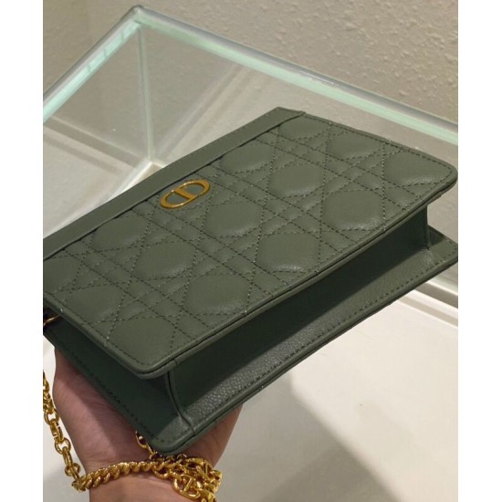 Replica Christian Dior Caro Zipped Pouch Green