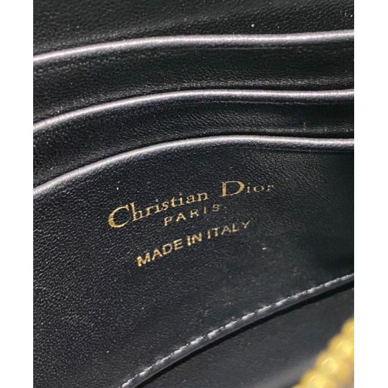 Fake Christian Dior Caro Zipped Pouch Black Replica