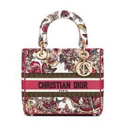Replica Christian Dior Medium Lady D-Lite Bag Peachblow
