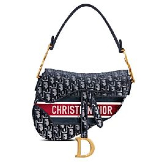 Fake Christian Dior Saddle Bag Dark Blue Replica