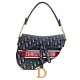 Fake Christian Dior Saddle Bag Dark Blue Replica