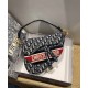 Fake Christian Dior Saddle Bag Dark Blue Replica