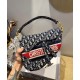 Fake Christian Dior Saddle Bag Dark Blue Replica