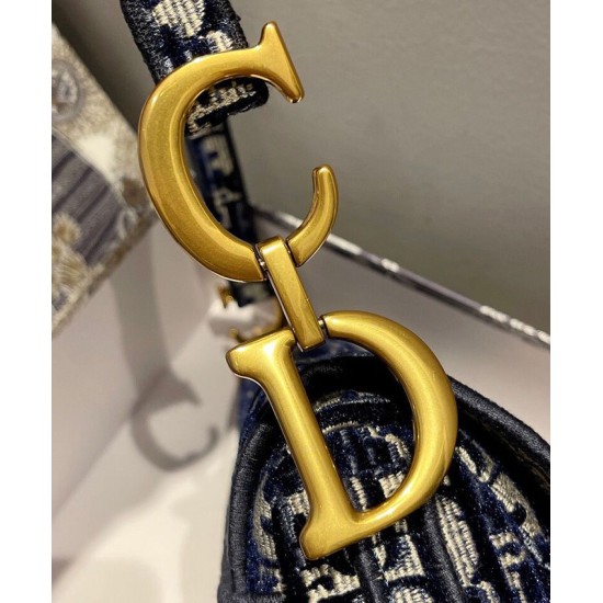 Fake Christian Dior Saddle Bag Dark Blue Replica