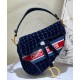 Replica Christian Dior Saddle Bag Dark Blue