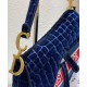 Replica Christian Dior Saddle Bag Dark Blue