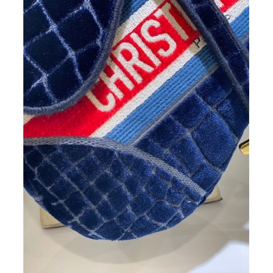 Replica Christian Dior Saddle Bag Dark Blue