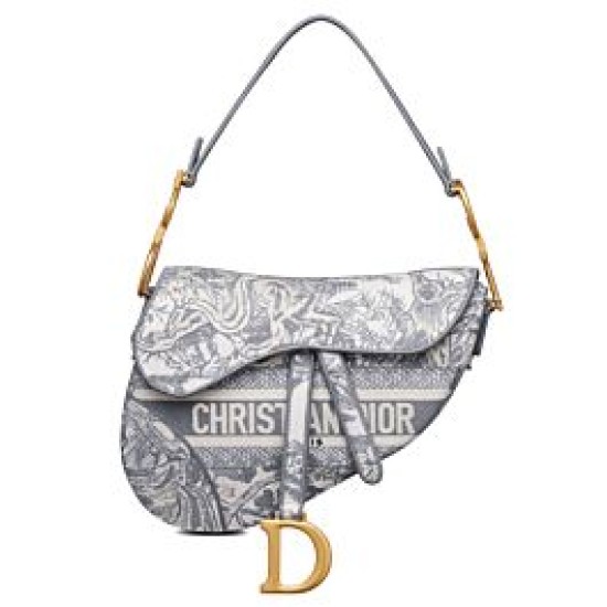 Replica Christian Dior Saddle Bag Gray