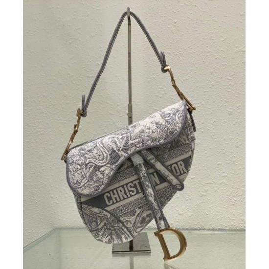Replica Christian Dior Saddle Bag Gray
