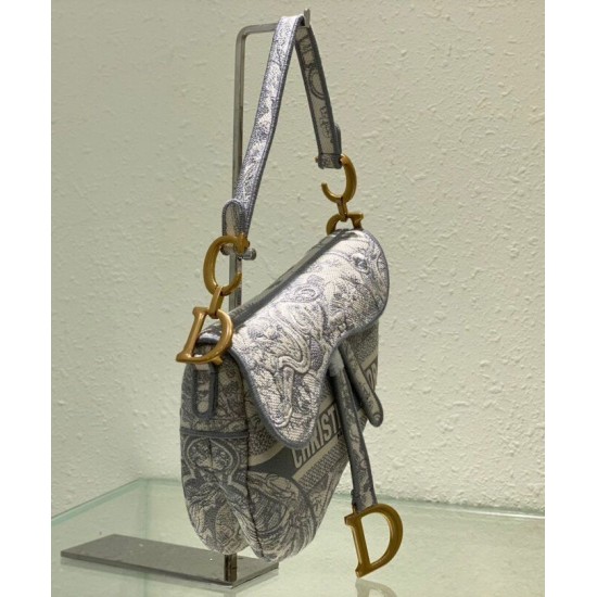 Replica Christian Dior Saddle Bag Gray