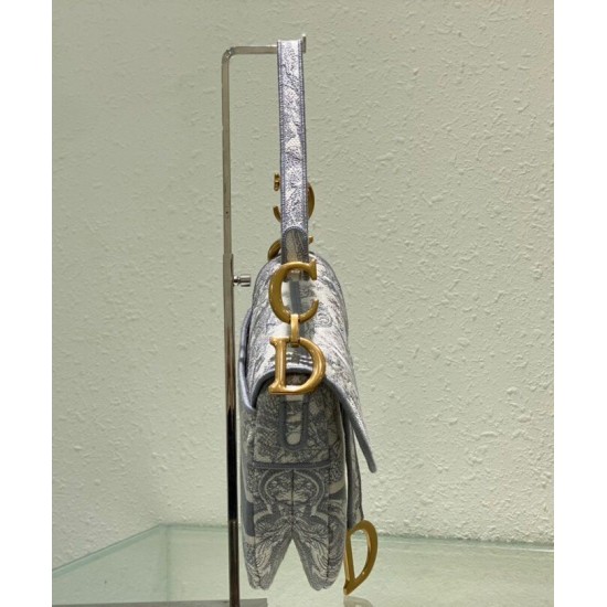 Replica Christian Dior Saddle Bag Gray