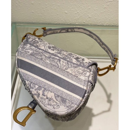 Replica Christian Dior Saddle Bag Gray