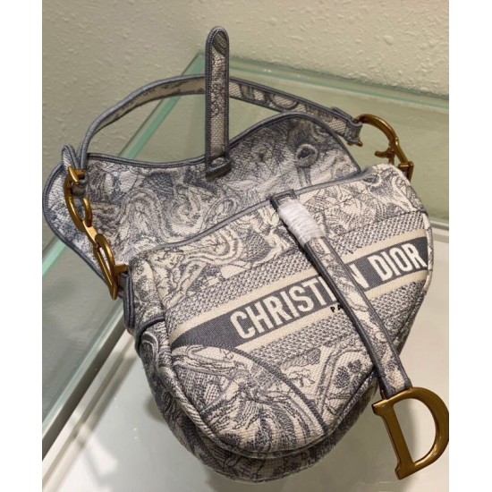 Replica Christian Dior Saddle Bag Gray