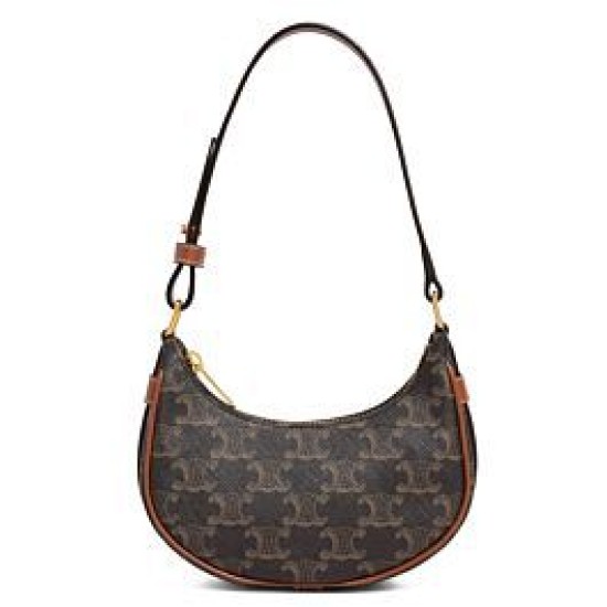 Replica Celine Mini Ava In Triomphe Canvas And Calfskin Brown
