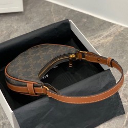 Replica Celine Mini Ava In Triomphe Canvas And Calfskin Brown