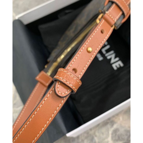 Replica Celine Mini Ava In Triomphe Canvas And Calfskin Brown