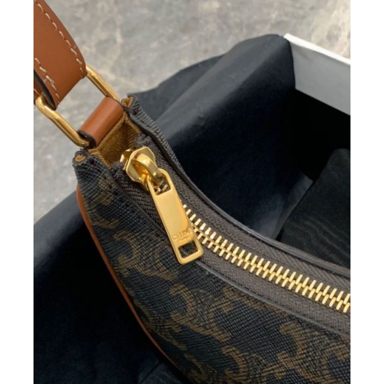 Replica Celine Mini Ava In Triomphe Canvas And Calfskin Brown