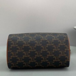 Replica Celine Small Boston In Triomphe Canvas Coffee Fake Celine Small Boston In Triomphe Canvas Coffee Replica