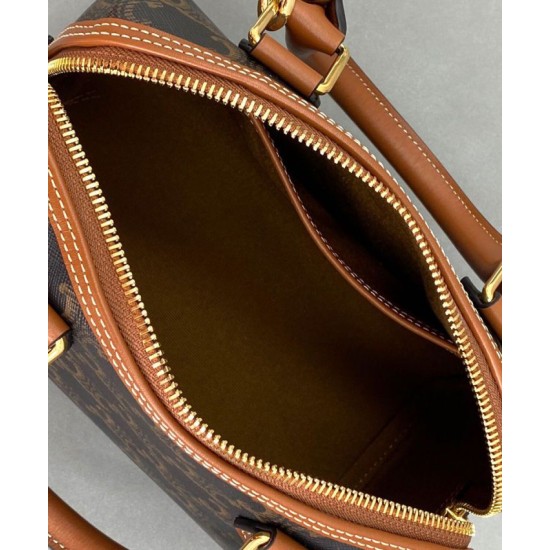 Fake Celine Small Boston In Triomphe Canvas Coffee Replica