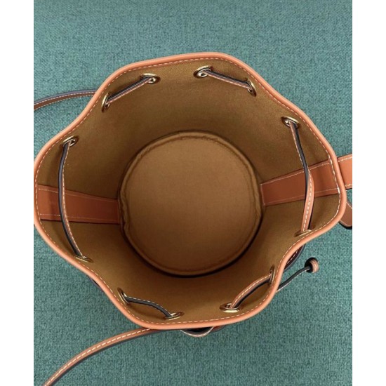 Fake Celine Small Drawstring Bag In Triomphe Canvas Coffee Replica