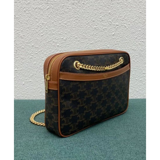 Fake Celine Medium Patapans In Triomphe Canvas Brown Replica Fake Celine Medium Patapans In Triomphe Canvas Brown Replica
