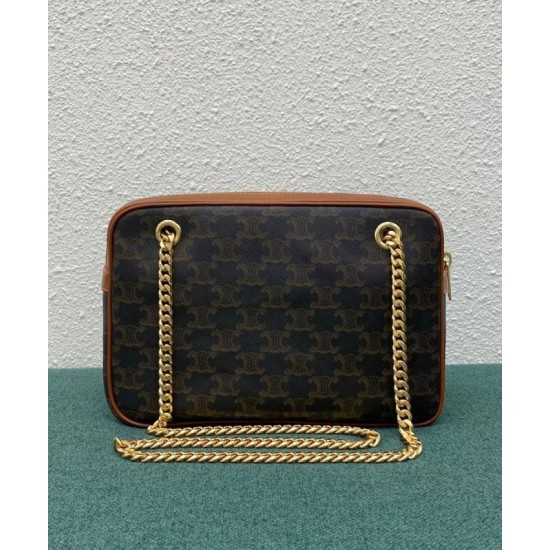 Fake Celine Medium Patapans In Triomphe Canvas Brown Replica Fake Celine Medium Patapans In Triomphe Canvas Brown Replica