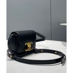 Replica Celine Mini Triomphe In Shiny Calfskin Black