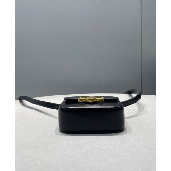 Replica Celine Mini Triomphe In Shiny Calfskin Black