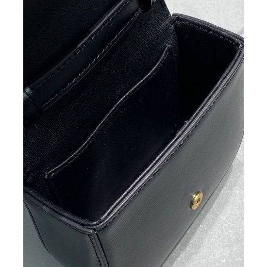 Replica Celine Mini Triomphe In Shiny Calfskin Black