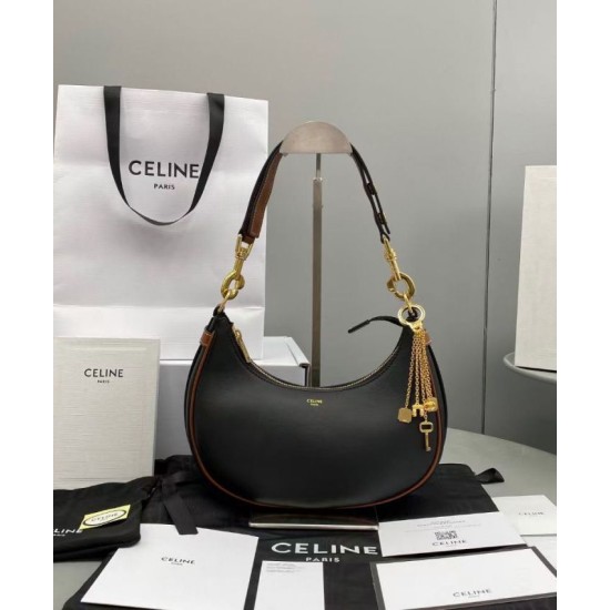 Fake Celine Medium Strap Ava Bag In Smooth Calfskin Black Replica Replica Celine Medium Strap Ava Bag In Smooth Calfskin Black