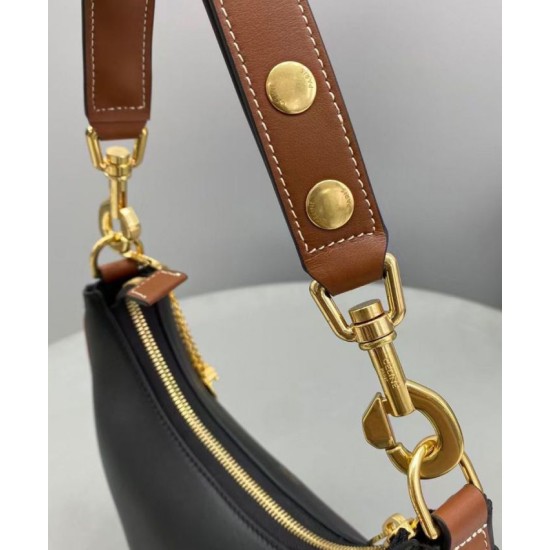 Fake Celine Medium Strap Ava Bag In Smooth Calfskin Black Replica Replica Celine Medium Strap Ava Bag In Smooth Calfskin Black