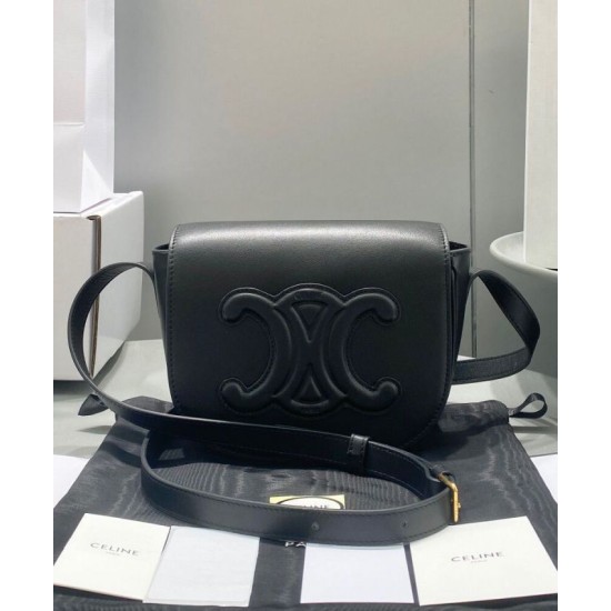 Replica Celine Folco Cuir Triomphe 198263 Black