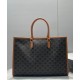 Replica Celine Horizontal Cabas In Triomphe Canvas And Calfskin Coffee